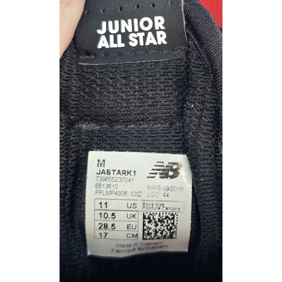 New Balance Little Kids Baseball Cleats Sz 11 Black Junior All-Star Tee Ball - Picture 8 of 8